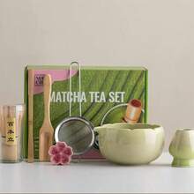 Bộ ấm trà xanh Matcha Nhật Bản 1 cái/4 cái/7 cái, bát đựng trà xanh Matcha, chổi đánh trà Matcha, muỗng múc trà Matcha, cọ trà Matcha - Nhiều màu - Xem 17