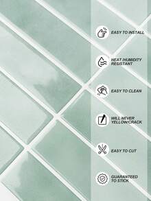 4/10/20pcs 11.43in X 9in Peel And Stick 3D Wall Tiles, Suitable For Kitchen, Bathroom, Wall - Green Pomelo Brick - View 6