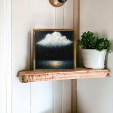 2D Panel, 1 Piece Wooden Framed Dreamy Cloud And Rain Wall Art - Horizontal 2D Panel, Soft Clouds And Raindrops,  Nature Theme Painting, Suitable For Living Room, Bedroom, Tranquil Fantasy, Easy-To-Hang Wooden Panel, 2D Panel - 8*8inch(20*20cm) - 查看 5