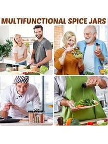 1-12pcs Storage Jars, 3.5oz Leak-Proof Spice Jars With Black Screw Lids, Portable Transparent Airtight Seasoning Containers For Spices, Powders, Chili And Salt, Kitchen Organization, Kitchen Accessories - Multicolor - View 6