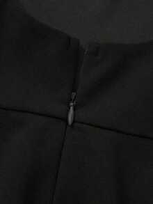 Elegante vestido de Navidad de noche romántico francés sin espalda, ajustado, para fiesta y citas, de verano - Negro - Ver 9