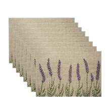 2/4/6/8pcs Lavender Print Rectangular Placemats, Suitable For Home, Restaurant, Holiday Celebration, Banquet Table Decoration - Multicolor - View 13