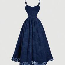 MOD Vestido midi de verano de mujer elegante de unicolor con recortes sin mangas . - Burdeos - Ver 10