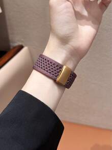 透氣運動環形錶帶，適用於 全系列 SE Ultra 38/40/41/42/44/45/46/49mm，磁吸扣可調節錶帶，男女通用 - 煙紫 - 查看 5