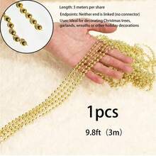7mm Electroplated Bead Chain 2.6/9.8/32ft Cuttable Holiday Decoration String, Wedding Ceremony And Candle Holder Decor, Gift Wrapping Stage Exhibition Indoor Outdoor DIY Holiday Accent - View 16
