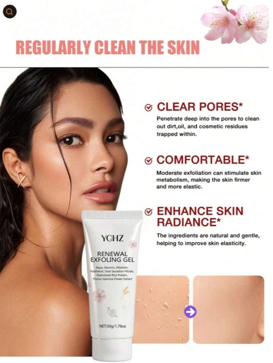 Gel tẩy tế bào chết dịu nhẹ 50g, làm sạch da, dưỡng ẩm và làm mềm da, cấp nước, làm sạch và nuôi dưỡng da sau khi tẩy tế bào chết, phù hợp với mọi loại da. 1 hộp - 1 cái - Xem 1