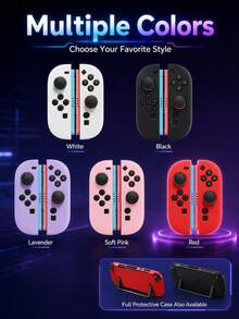 Soft Silicone Full Protective Case Compatible With Switch NS2 Joy-Con Controllers, Anti-Slip, Anti-Sweat, Shock-Proof, Cute Macaron Colors, Designed Compatible With Switch Players, Compatible With Switch NS2, Various Color Combinations Available, Switch Gaming Accessories, Game Controller Accessories, Pink, Anti-Drop, Anti-Scratch - Multicolor - View 4