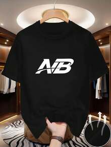Urban Style | AB CUB Printed Short-Sleeve T-Shirt, Regular Fit, Crew Neck, Stretchy Fabric, Versatile For Work And Casual Wear, Effortlessly Creates An Urban Style. The Crew Neck Is Suitable For The Gym, Running, Cycling And Casual Wear. - 黑色 - 查看 6