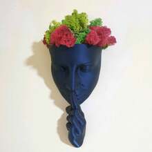 Wall-Mounted Face Planter, Unique Human Head Succulent Hanging Pot, Creative Plastic Wall Decor, Suitable For Indoor Plants, Abstract "Shh" Design, Suitable For Living Room, Bedroom And Office - A - View 7