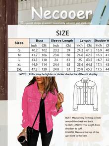 Necooer Women's Denim Jacket Old Style Washable Button Up Boyfriend Denim Jacket With Pocket Jacket Jacket [Four Season Version] - Pink - View 7