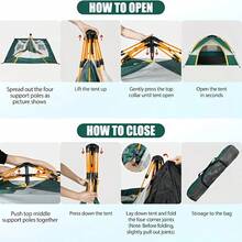 SKYNEST Automatic Instant Setup Camping Tent, 1-3/3-4 Person All-Season Tent With Dual Doors & Mesh Windows, Windproof Lightweight Green/Beige Tent For Camping, Hiking, Hunting, Travel, Outdoor Shelter, Campers Accessories, Camping Tent, Gift - 雙門雙窗 - 查看 6