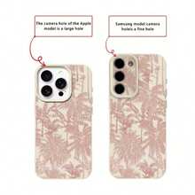Fashion Print Cell Phone Case 20261pc, TPU Material, Summer Rose Tree Design, Compatible With/Compatible With 17 Pro, International Version, Not The National Version - White 5 - View 3