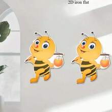 Decoración de pared de madera con abeja de dibujos animados, decoración de pared con tema de abeja linda para habitación infantil / balcón de jardín - A - View 7
