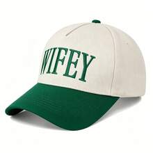 1pc Adjustable "WIFEY" Embroidered Colorblock Baseball Cap, Casual Sun Protection Hat Suitable For Spring/Autumn Travel & Beach, Y2K Style Gift For Young People - Baseball Cap - View 6