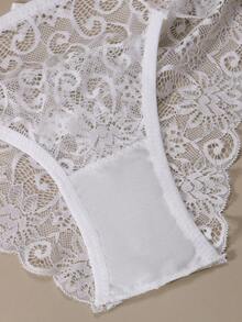 3pcs/Set Women's Low Waist Lace Sexy Thong Panties - Multicolor - View 8