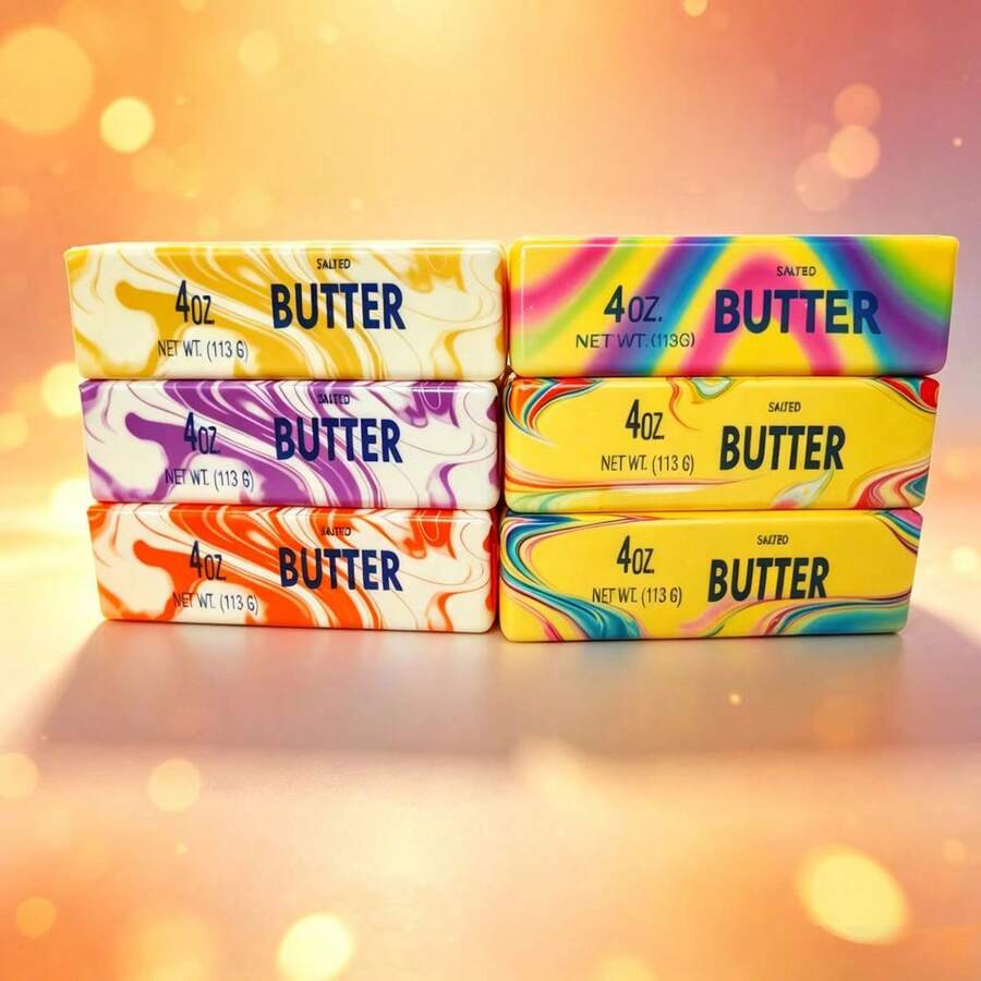 1pc New Creative Marbled Cheese Bar PU Slow Rebound Squeeze Toy, Squishy High-Quality Stress Relief Toy - Suitable For Various Holiday Gifts, Party Favors, Birthday Party Gifts, Office Stress Relief Toys, Fun Gift