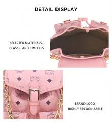 Mcm Aren Visetos Logo Embroidered Women's Shoulder Bag - Soft Pink MWKFATA02PZ001 - View 10