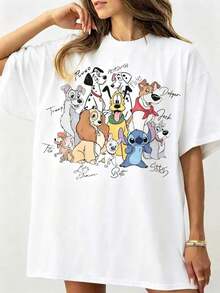 Disney Cartoon Cartoon Partners Stacked Music Printed T-Shirts, Suitable For Daily Wear, Easy To Wear In Summer, Micro-Elastic, Soft Round Neck Casual Daily Shirts, Round Neck Summer Sweatshirts, Both Men And Women, Loose Version, Holiday Gifts.--Disneys Disneyland Paris The Magic Kingdom Disneyesque The House Of Mouse Mickey Mouse Empire Modest Summer Outfits Take That T Shirt Summer Coord Tops For Women Summer Summer Clothes Women Summer Clothes Summer Tops Summer Tops Women Summer Co Ord Summer Top Summer Outfits White Top Black Top Holiday Outfits For Women  Tops For Women Summer Holiday Gifts Valentine's Day Gifts Earth Day Gifts Oktoberfest Gifts Summer Bank Holiday GiftsDisney Oversized T-Shirt - trắng - Xem 6