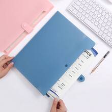 1pc A4 Macaron Color Accordion File Folder, 12 Compartments Document Organizer, Student Test Paper/Office File Storage, Large Capacity - Multicolor - View 4