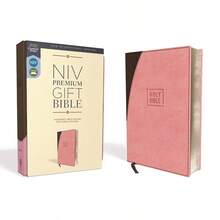 NIV, Premium Gift Bible, Leathersoft, Pink/Brown, Red Letter, Comfort Print: The Perfect Bible For Any Gift-Giving Occasion - Default - View 1