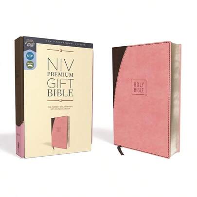 Biblia de regalo premium NVI, Leathersoft, rosa/marrón, letra roja, Comfort Print: la Biblia perfecta para cualquier ocasión de regalo