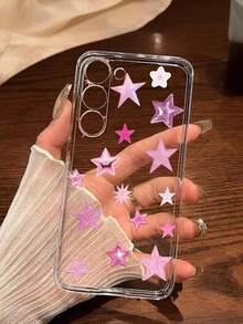 1 chiếc ốp điện thoại mềm hình sao phát sáng nhiều màu, tương thích với Honor, Galaxy A04e/12/A13/A14/A34/A50/A52/A53/A54/S21/S22/S23/S24/S25/S25Ultra/S25FE/S26/S26 PLUS/S26 ULTRA/S26 EDGE, 6A/7A/8A, 12T/13T/15T/15T Pro - Trong sáng - Xem 6