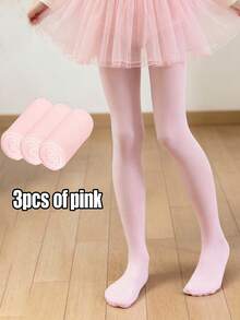 3pcs Girls' Pink Ballet Dance Tights & Pantyhose - Pink - View 9