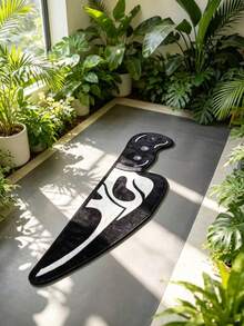 1pc Black Stylish Knife Shaped Pattern Area Rug, Living Room Decor, Bedroom Carpet, Home Leisure Rug, Decorative Rug, Small Rug, Carpet, Home Decor, Living Room Rug, Living Room Small Rug, Bedroom Rug, Living Room Home Decor, Outdoor Rug, Washable Rug - Multicolor - View 6