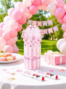 25 pezzi/Set Carta regalo per cioccolato con design a fiocco rosa e candela di compleanno, Carta regalo per compleanno, Forniture per confezionamento di cioccolatini, Decorazione per confezionamento di regali per feste di compleanno, Decorazione per feste di compleanno con fiocco rosa, Confezionamento di regali di cioccolatini, Forniture per feste di compleanno, Regalo di compleanno, Bomboniera per feste - fiocco rosa - Visualizzare 10