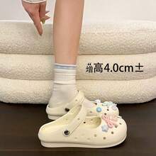 Women's New Mary Jane Style Cute Versatile Indoor/Outdoor EVA Comfortable Sweet Lovely Slip-On Sandals, Suitable For Commuting, Beach - White - View 6