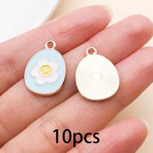 10/20Pcs Easter Enamel Charms Bulk, Colorful Bunny & Egg Pendants For Jewelry Making, DIY Bracelet Necklace Keychain Supplies - Multicolor - View 29