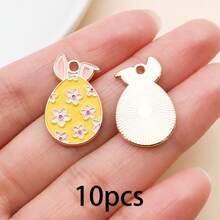 10/20Pcs Easter Enamel Charms Bulk, Colorful Bunny & Egg Pendants For Jewelry Making, DIY Bracelet Necklace Keychain Supplies - Multicolor - View 28