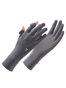 1 par de guantes de protección solar para mujer, finos de verano para exteriores, ciclismo, patinete eléctrico, conducción, sombreado, antideslizantes, pesca, seda de hielo - Multicolor - Ver 10