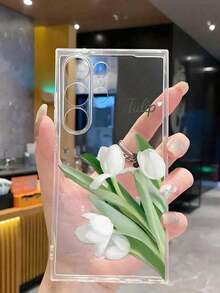 1 Piece Soft Phone Case With Minimalist Tulip And Star Pattern, Compatible With Huawei Honor, , Galaxy A04e/12/A13/A14/A34/A50/A52/A53/A54/S21/S22/S23/S24/S25/S25Ultra/S25FE/S26/S26 PLUS/S26 ULTRA/S26 EDGE, 6A/7A/8A, 12T/13T/15T/15T Pro - 款式 9(1 件) - 查看 5