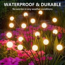 1/2pcs 6/8/10 LED Solar Outdoor Lights, Outdoor Decorative Lights, Solar Swinging Lights, Garden Path Outdoor Decorative Lights, Christmas Decor, Halloween Decor, Large Solar Swinging Lights, IP4X Waterproof - Solar-powered Firefly Lamps - View 2