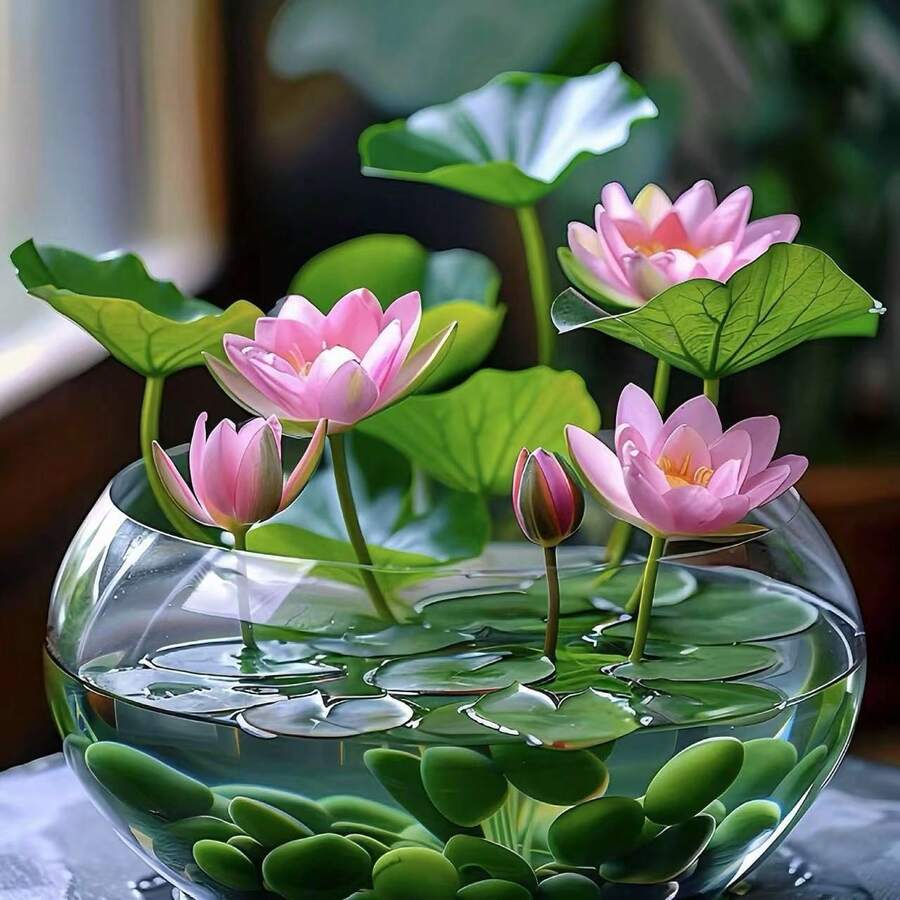 40 semillas de loto de cuenco y loto de maceta, tanto para uso interior como exterior, loto de maceta preplantado de colores mixtos, semillas de loto acuático, adecuado para decoración del hogar, incluye instrucciones de plantación, fácil de cultivar, requiere cuidados mínimos, adecuado para jardines de primavera, semillas de flores, fácil de cultivar. - 40 - Ver 1