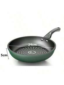 1pc Green #24 Thickened Non-Stick Pan, Cookware Without Lid, Dual-Use Frying & Sauté Pan, Reduces Smoke, Multi-Functional Flat Bottom Pan, Suitable For Induction & Gas Stove, Compact & Lightweight - View 7