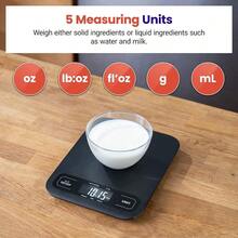 Food Kitchen Scale, Digital Mechanical Weighing Scale, Grams And Ounces Weight Loss, Baking, Cooking, Keto And Meal Prep, Large, Matte Black - 黑色 - 查看 3