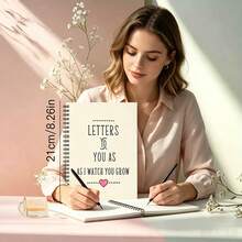 1pc Letters To My Little Girl Spiral Notebook, Wooden Pulp Paper, Student & Office Use, Back To School Season - A - View 7