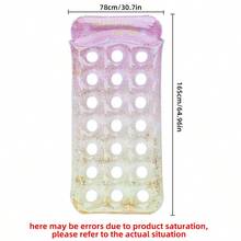 1 pieza Colchoneta flotante de piscina transparente y creativa multicolor, hamaca de silla de descanso con agujero impreso, colchoneta inflable para nadar, colchoneta para tomar el sol en fiestas, flotador de piscina, esencial de playa, accesorio de playa - Lámina flotante redonda con agujeros y degradado de purpurina de 180# - Amarillo Rosa - Ver 5