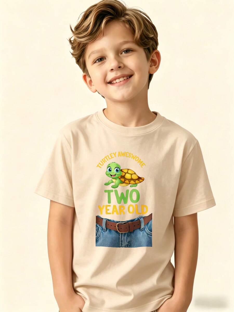 Amazing Two-Year-Old Turtle Kids T-Shirt - Apricot - View 1