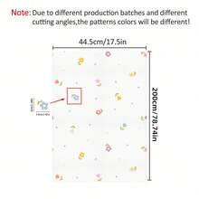 1 Rotolo Carta da Parati Autoadesiva Rimovibile Impermeabile Stile INS Minimalista con Motivo Floreale Macaron Ditsy in PVC per Decorazione Camera da Letto e Cameretta Bambini - Fiore arcobaleno - Visualizzare 14