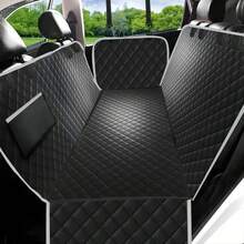 Hundesitzabdeckung für Auto mit Mesh-Fenster und Aufbewahrungstaschen, kratzfeste rutschfeste Hunde-Hängematte fürs Auto, universelle Größe passend für Limousine/Pickup/SUV - Verschiedenfarbig - Übersicht 1