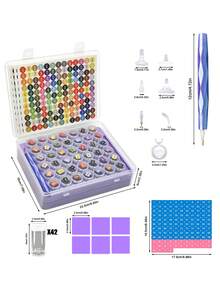 42-Grid Diamond Painting Storage Box Set Including Adjustable Bracket Stickers, Diamond Painting Tools And Accessories, DIY Handmade Storage Box Set - Sets - View 8