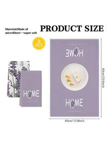 2 Pcs Purple Lavender & Butterfly Pattern Kitchen Towels Rustic Cottage Style Dish Towels Can Be Used In Kitchen Drying Hand Towels Tea Towels Suitable For Farmhouse Kitchen Home Indoor Dish Drying - Mauve Purple - View 2