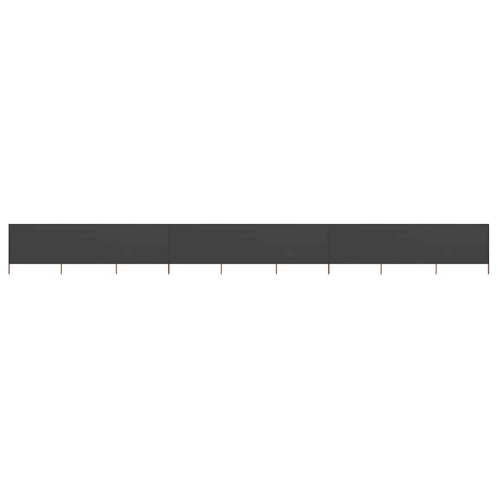 9-Panel Beach Windbreak, Anthracite Grey Fabric, 1200x80cm - A - View 1