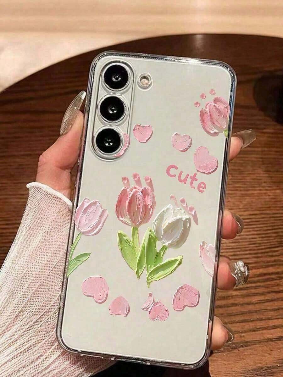 1 Piece Soft Phone Case With Minimalist Tulip And Star Pattern, Compatible With Huawei Honor, , Galaxy A04e/12/A13/A14/A34/A50/A52/A53/A54/S21/S22/S23/S24/S25/S25Ultra/S25FE/S26/S26 PLUS/S26 ULTRA/S26 EDGE, 6A/7A/8A, 12T/13T/15T/15T Pro - 款式 8(1 件) - 查看 1