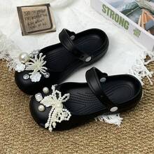 Glitter Ballerina Clogs Women's Platform Slippers EVA Summer Sandals Non-Slip EVA Multi-Color Home Beach Shoes - Pink - View 3