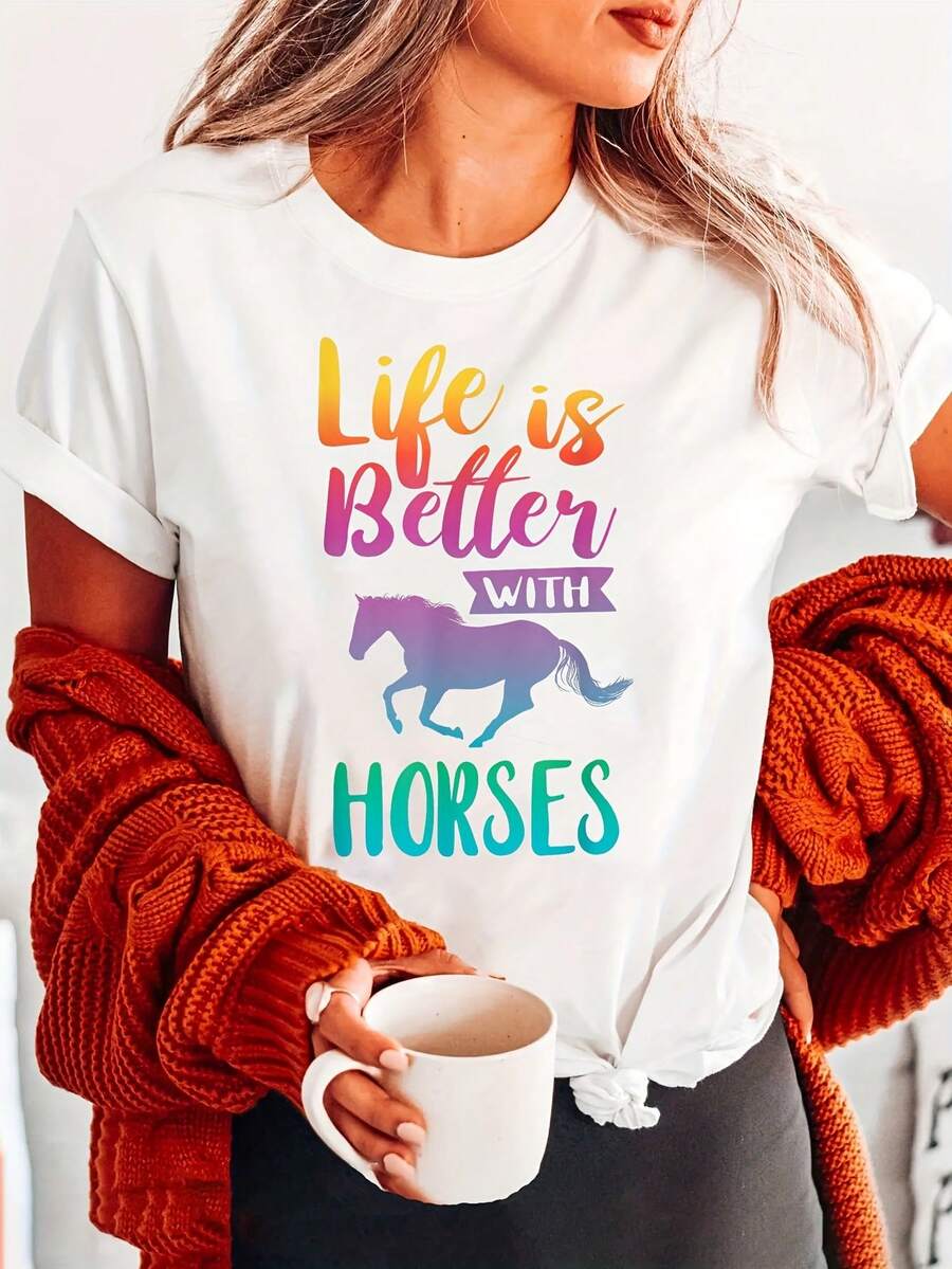 Women's T-Shirt For Spring And Summer - White - View 1