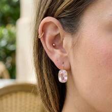 S SHOPBOHO 1pr Gold Large Clear Crystal Square Zirconia Clip On Earrings For Women Closed-Back Huggie Secure Fit No Lost Earring For Women - Yellow Gold - View 8